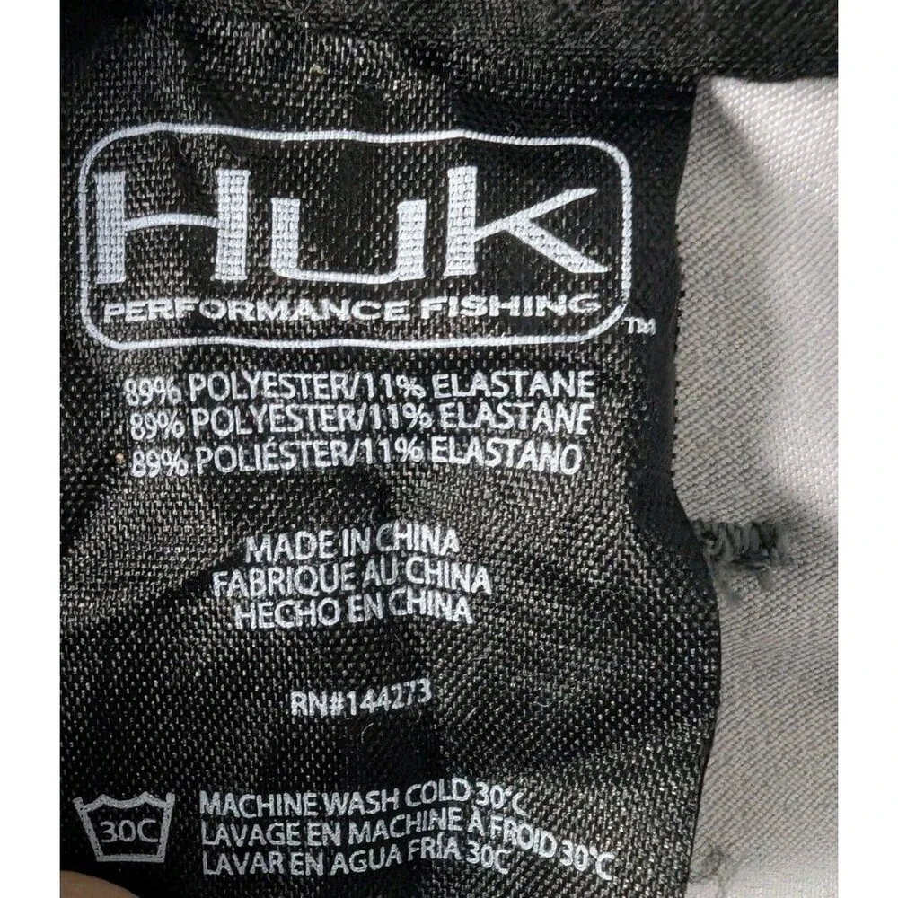Huk Performance Fishing Shorts Men's 28 Gray Graphic Fish Print Hybrid Board - Picture 12 of 14